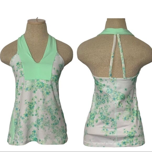 Lululemon Tank Top Open Soul Frangipani Mint Green Size 6 Workout Yoga Gym - Picture 1 of 8